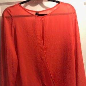 Coral sheer top